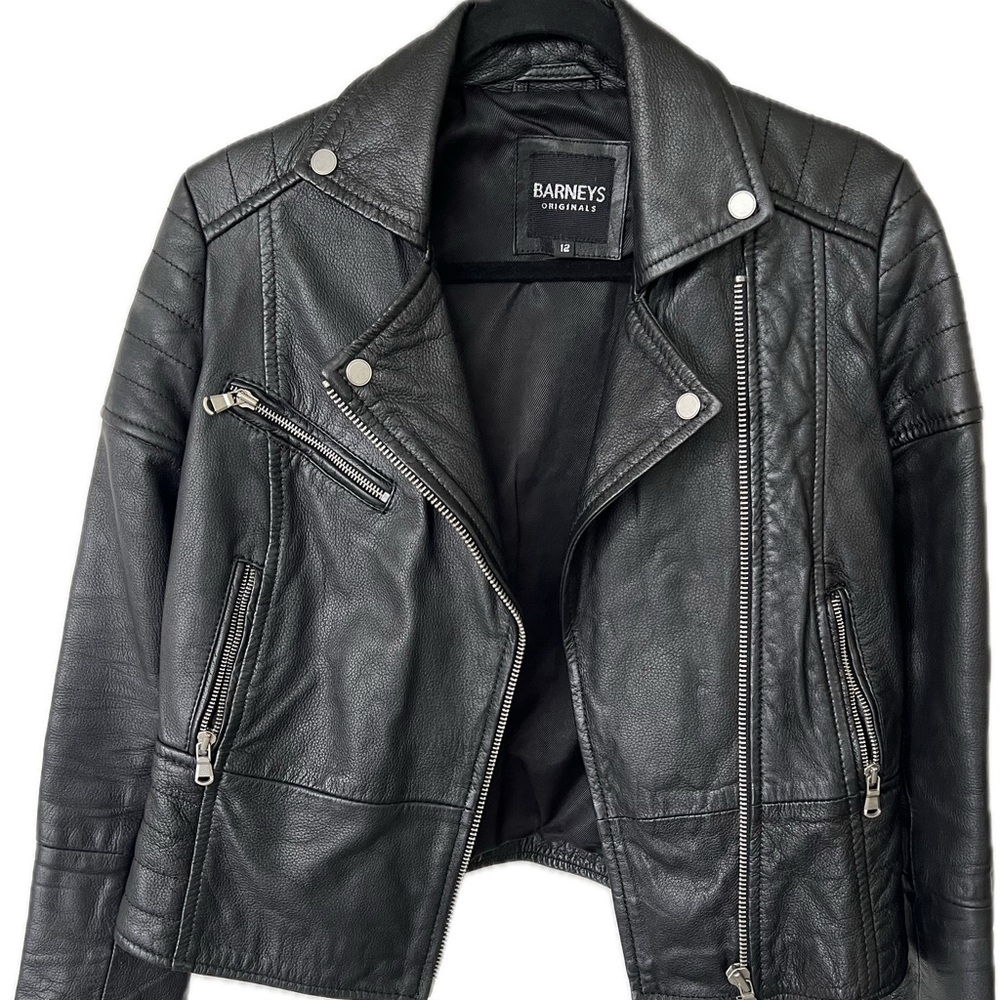 Leather biker jacket